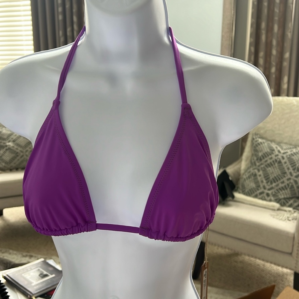 SKIMS Purple Triangle Bikini Top
